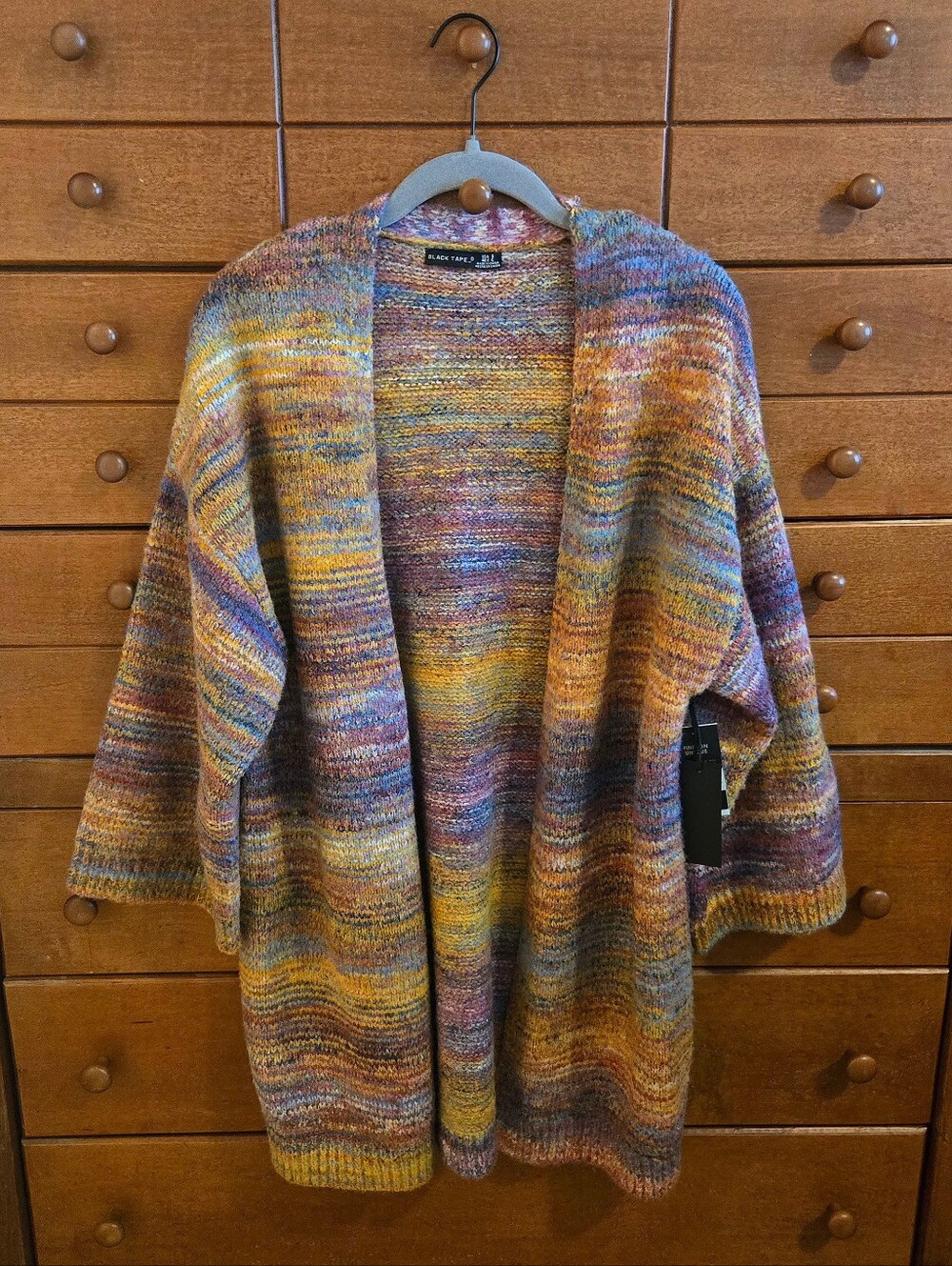 Open-Front Multicolor Knit Cardigan Sweater - Women